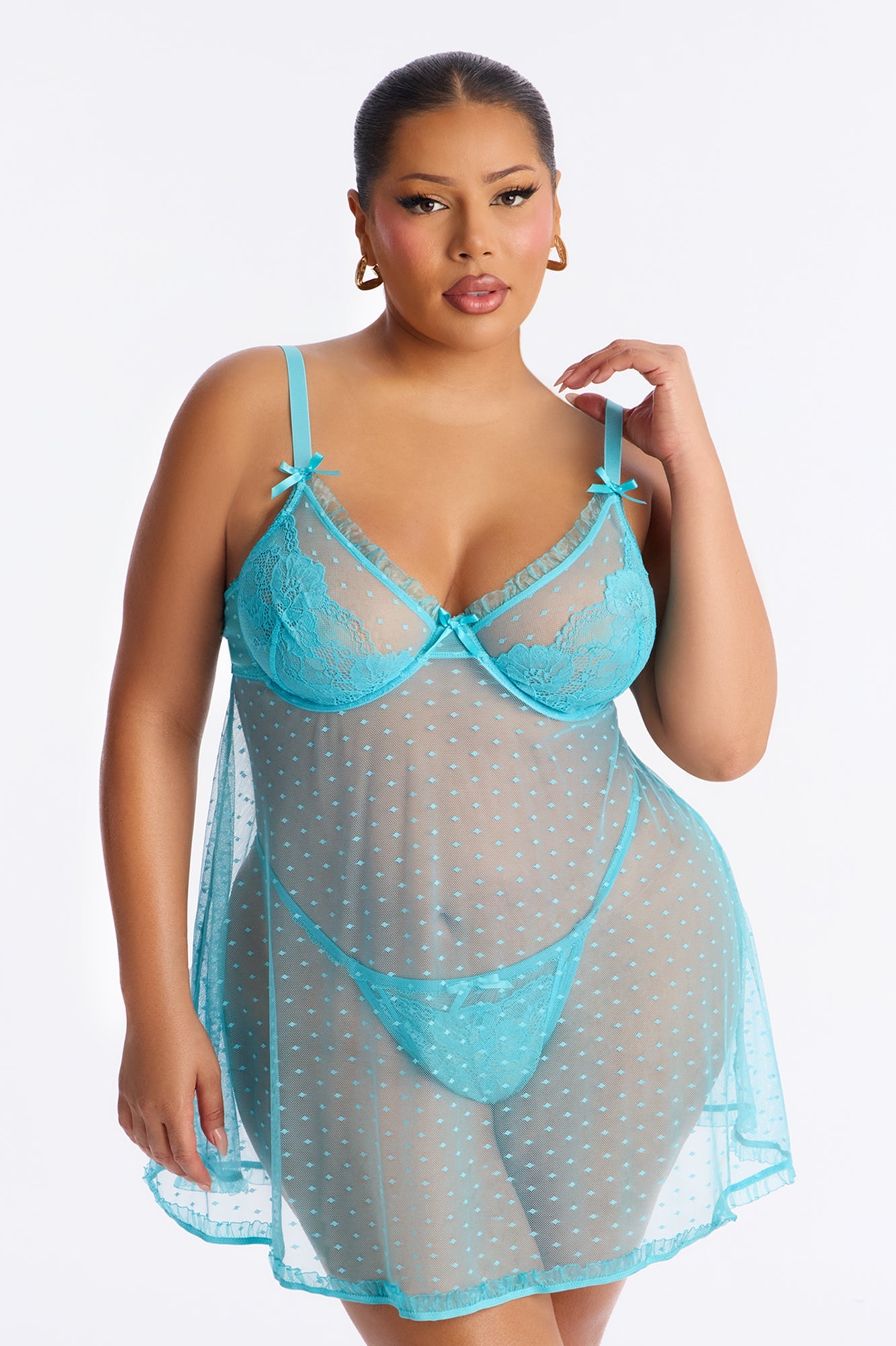 Leave You Breathless Babydoll - Turquoise