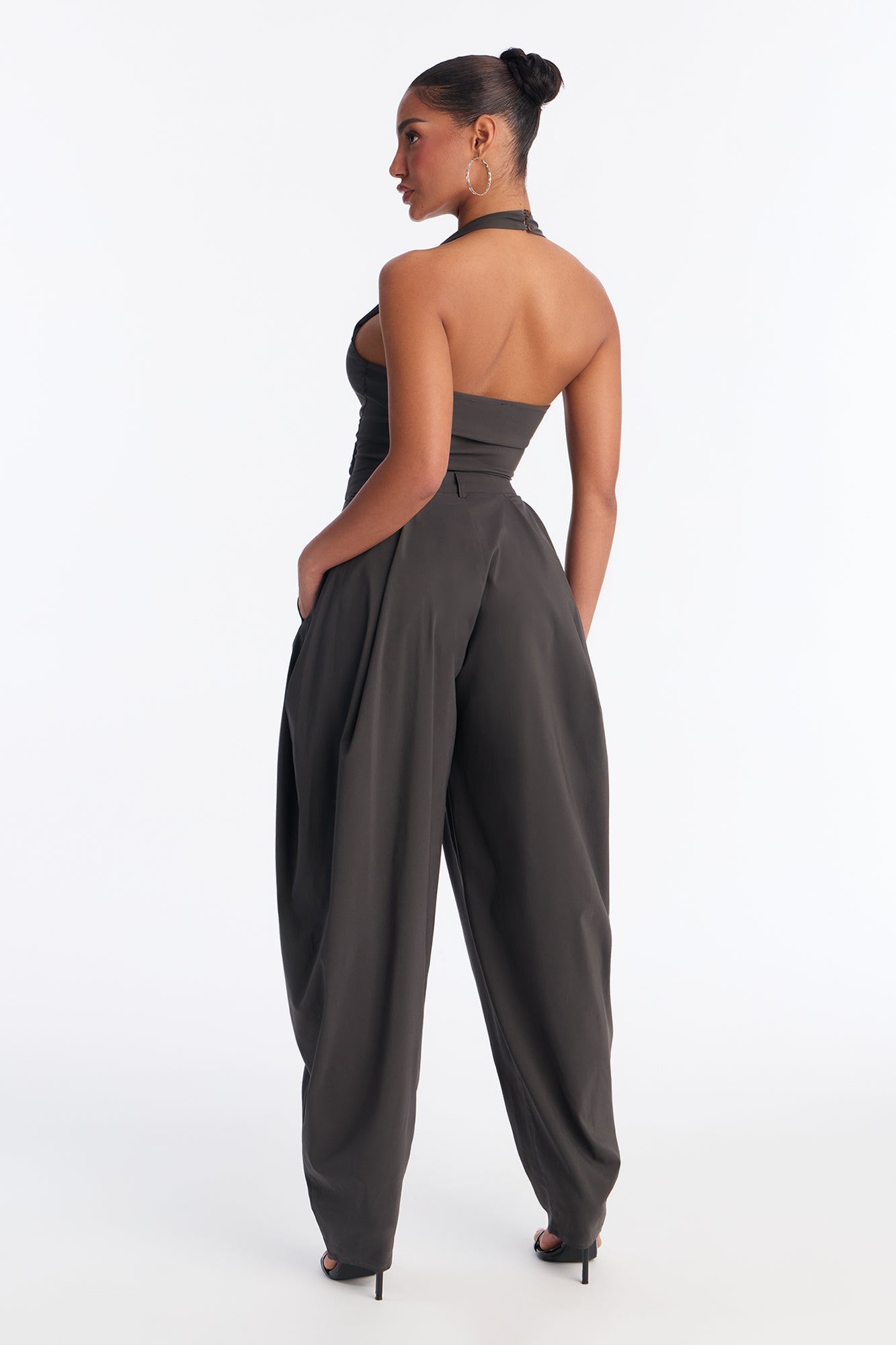 Alyssia Balloon Leg Jumpsuit - Charcoal