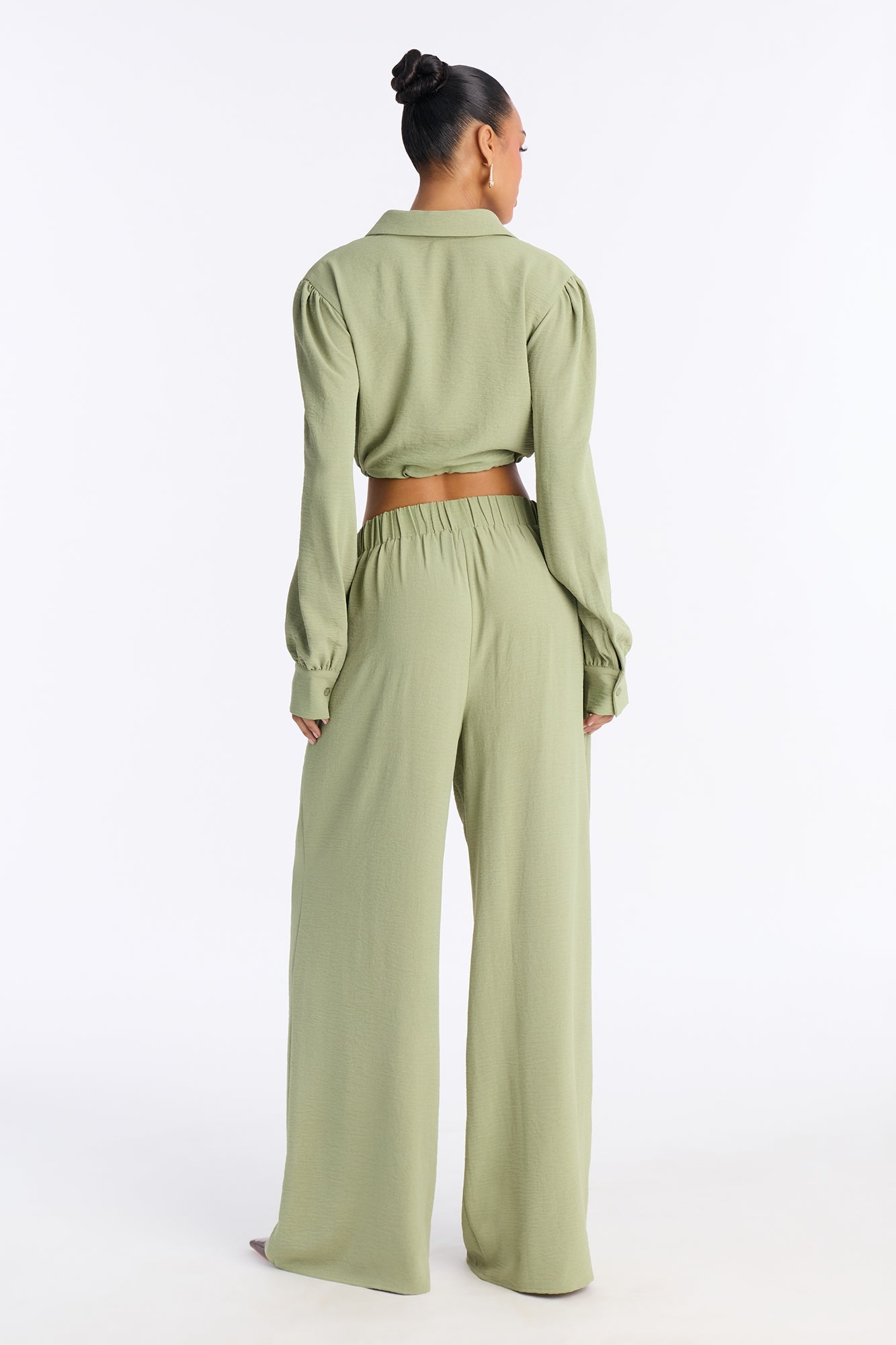 Katya Collar Pant Set - Sage