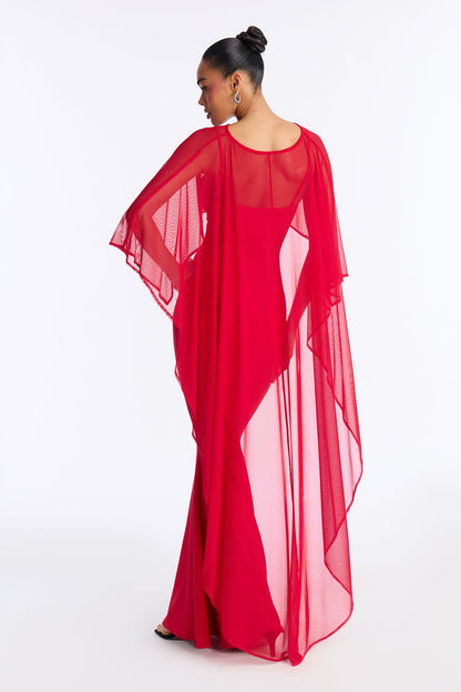 Staying True Satin Maxi Dress - Red