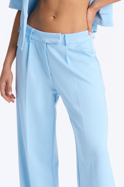 Kate Short Sleeve Blazer Pant Set - Light Blue