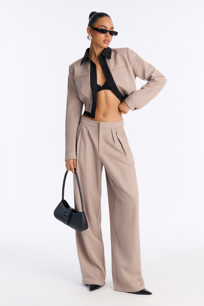 Modern Maven Blazer Pant Set - Stone