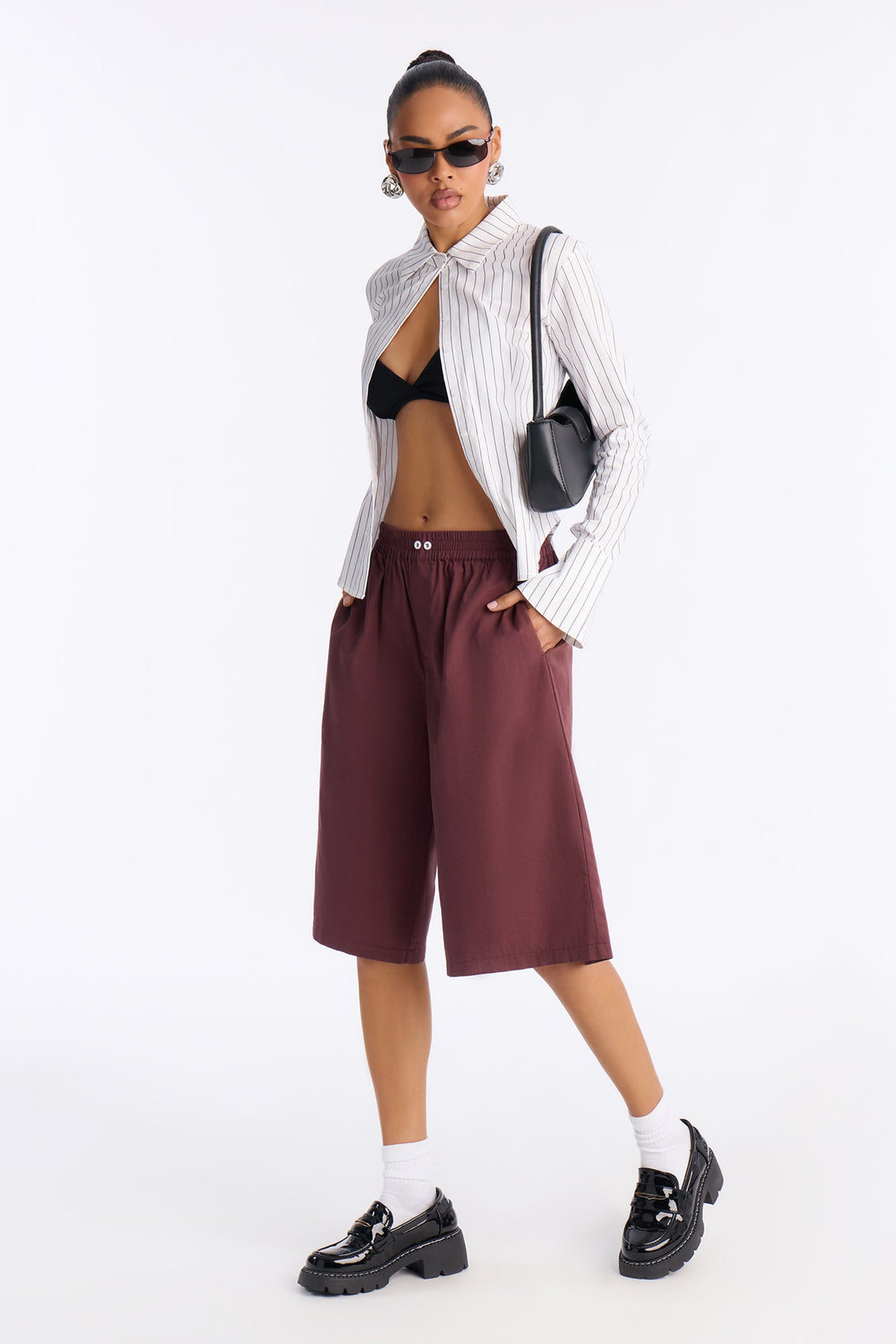 Easy Does It Twill Bermuda Short 16″ - Burgundy