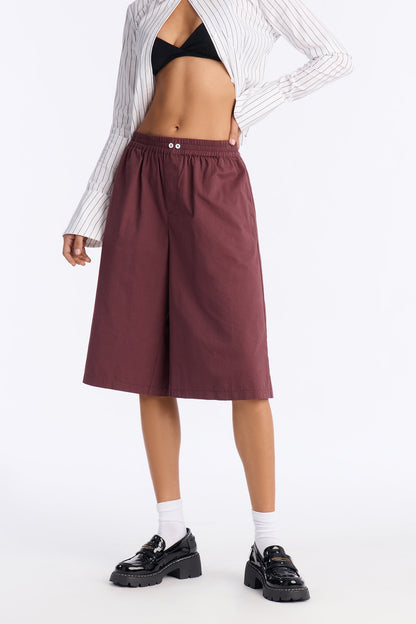 Easy Does It Twill Bermuda Short 16″ - Burgundy