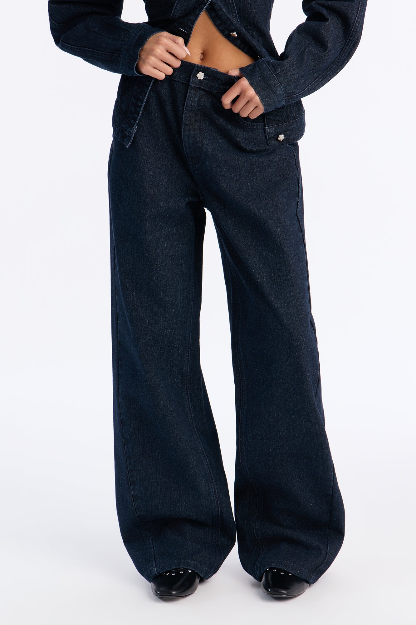 Rosemond Wide Leg Jeans - Dark Denim