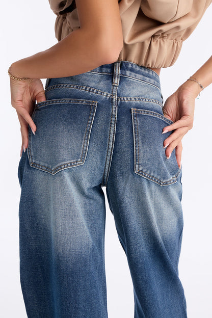 Avery Non Stretch Loose Jeans - Dark Wash