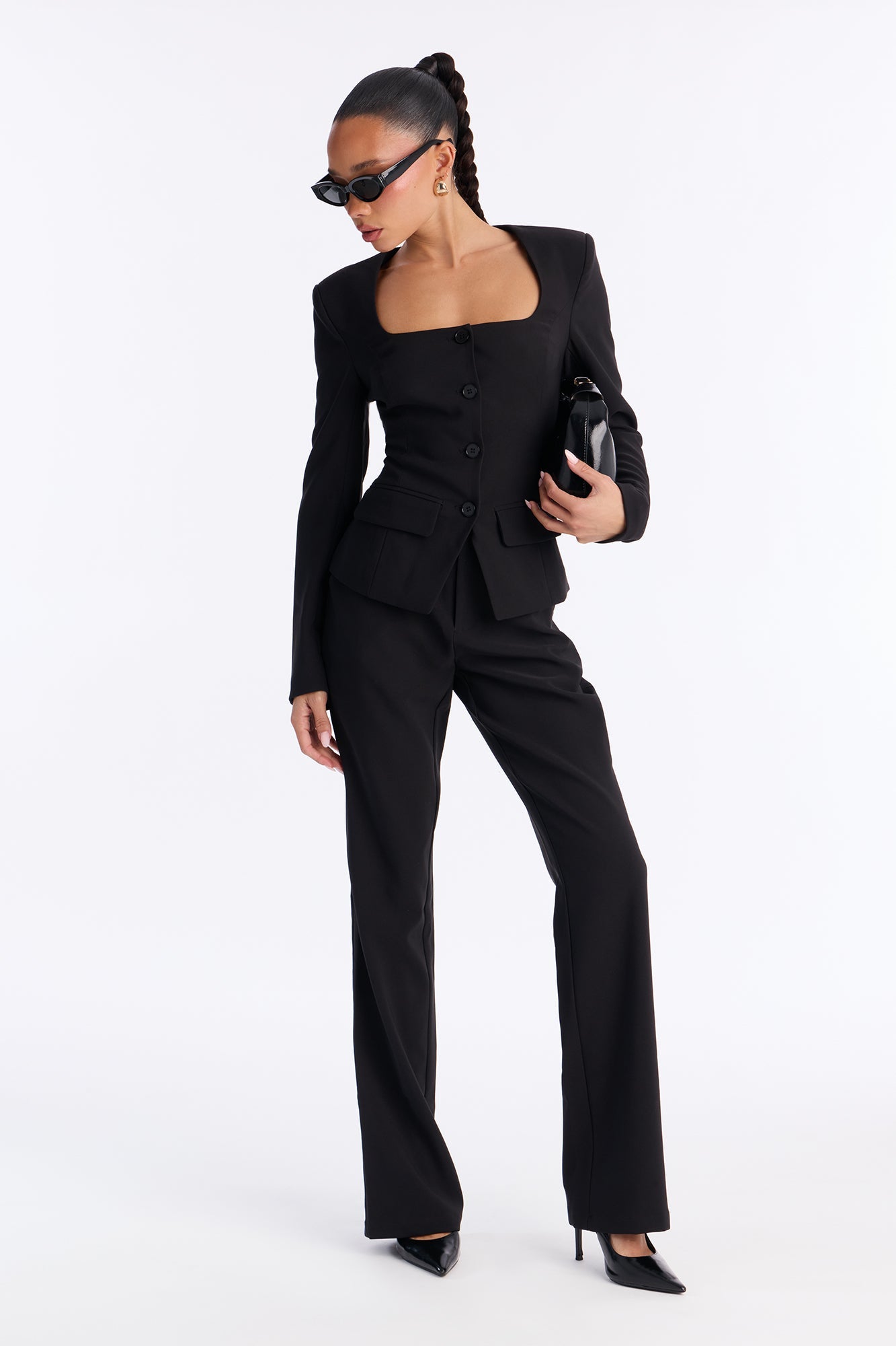 Sending Signals Blazer Pant Set - Black