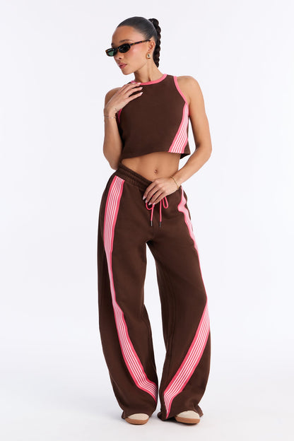 Varsity Babe Pant Set - Chocolate