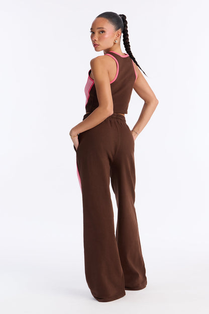 Varsity Babe Pant Set - Chocolate