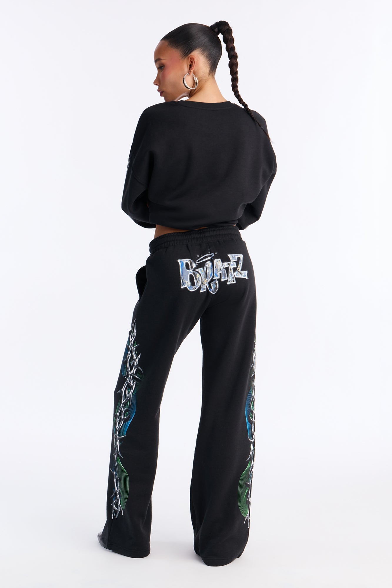 Bratz Collection Wide Leg Fleece Pant - Black