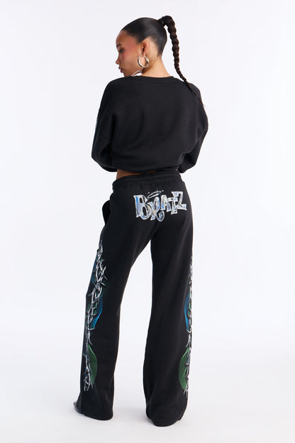 Bratz Collection Wide Leg Fleece Pant - Black