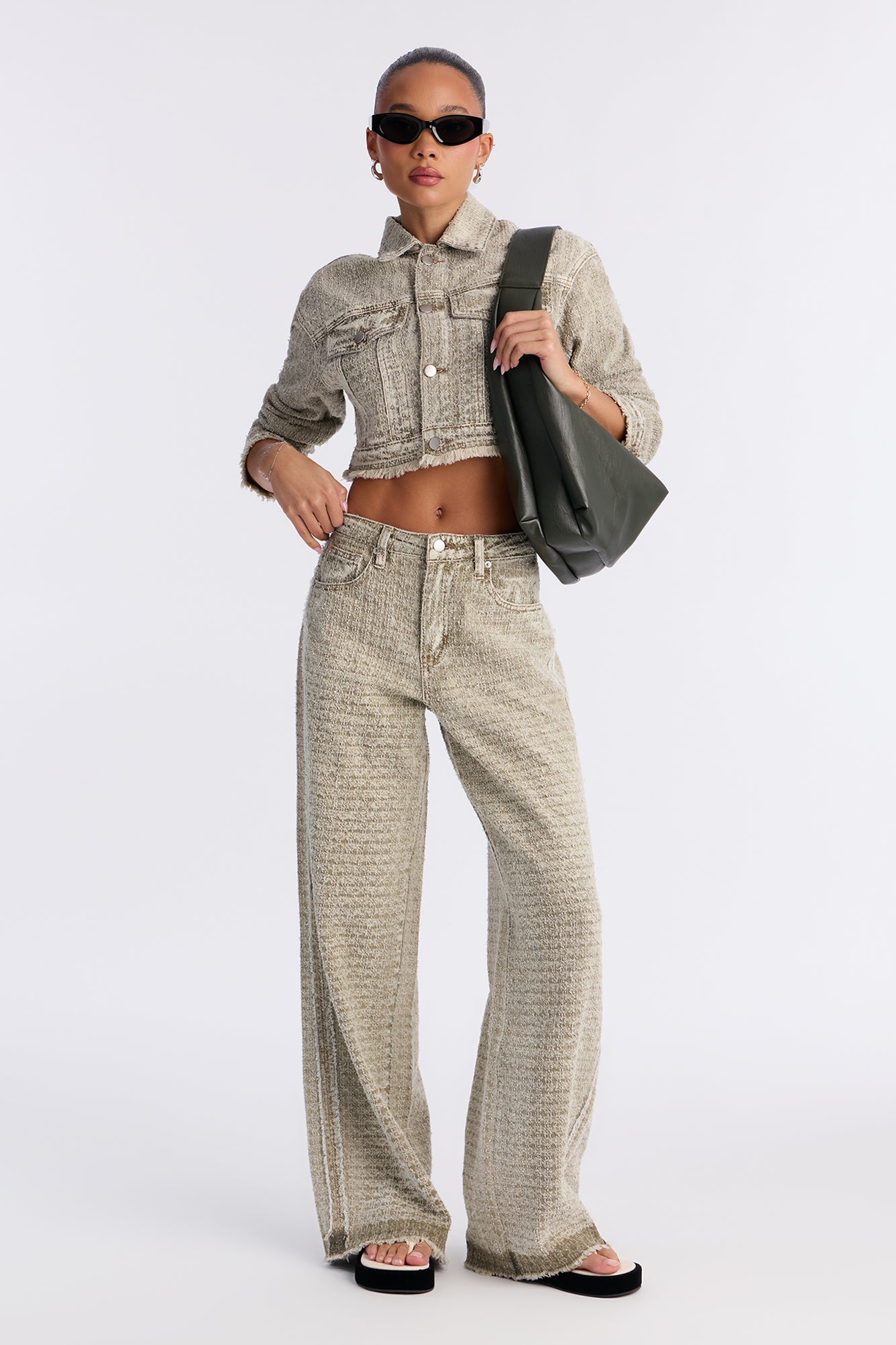 Zahvia Textured Pant Set - Vintage Wash