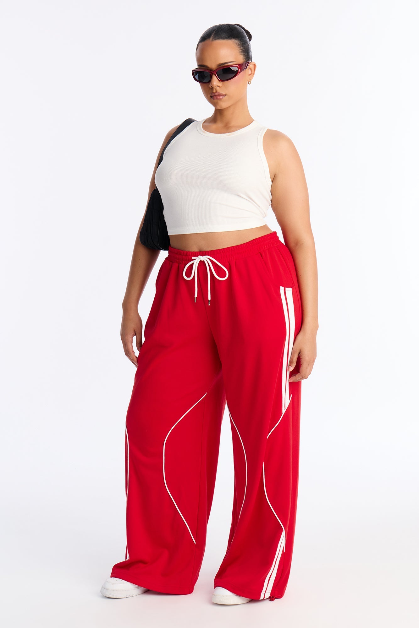 Jax Drawstring Wide Leg Pants 30″ - Red
