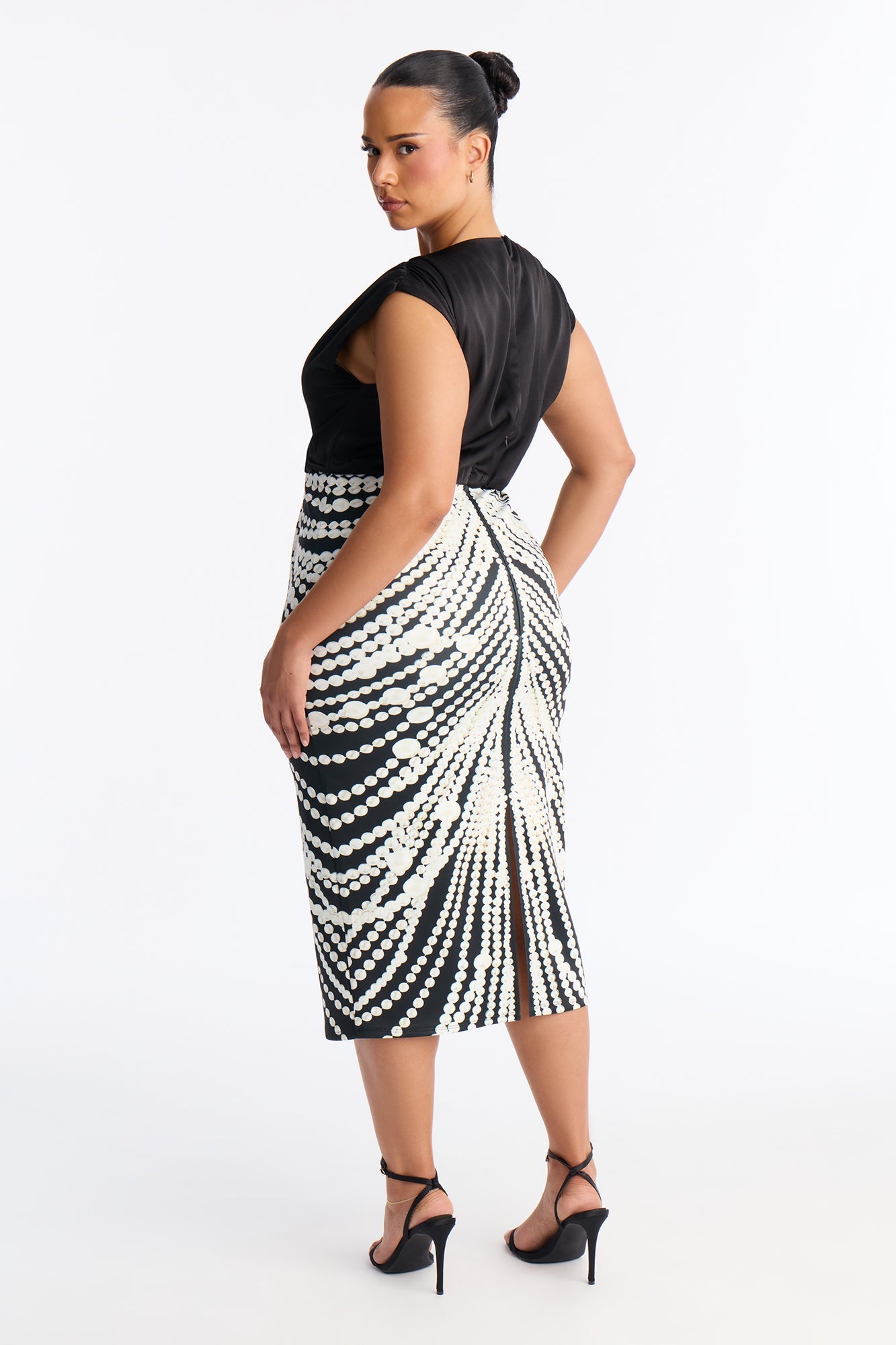 Cassandra Sleeveless Scuba Midi Dress - Black