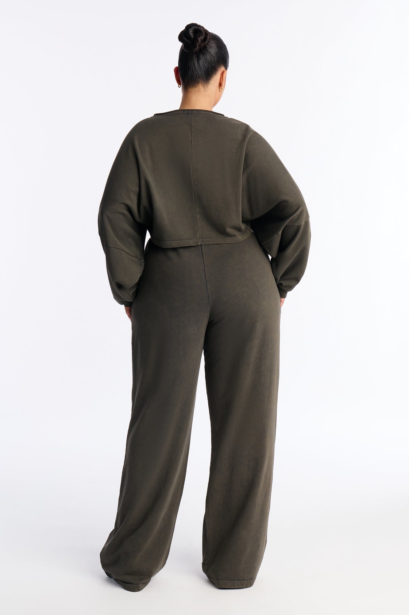 Everyday Vibe Washed Pant Set - Dark Olive