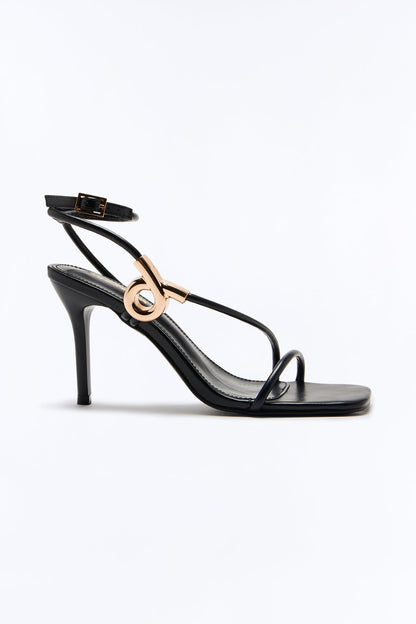 Kasey Ankle Strap Heels - Black