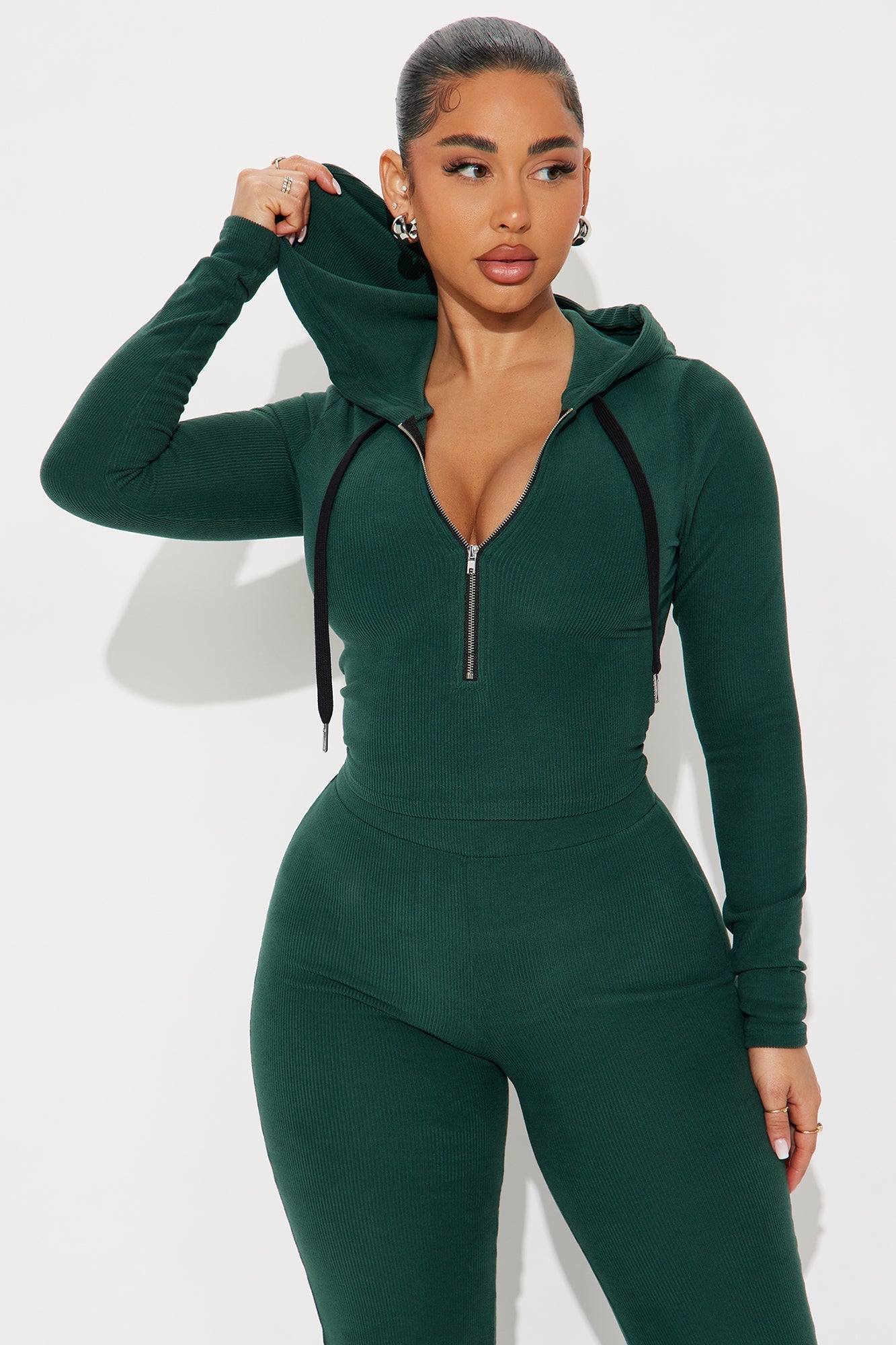 On To Go Hoodie Pant Set - Hunter Green