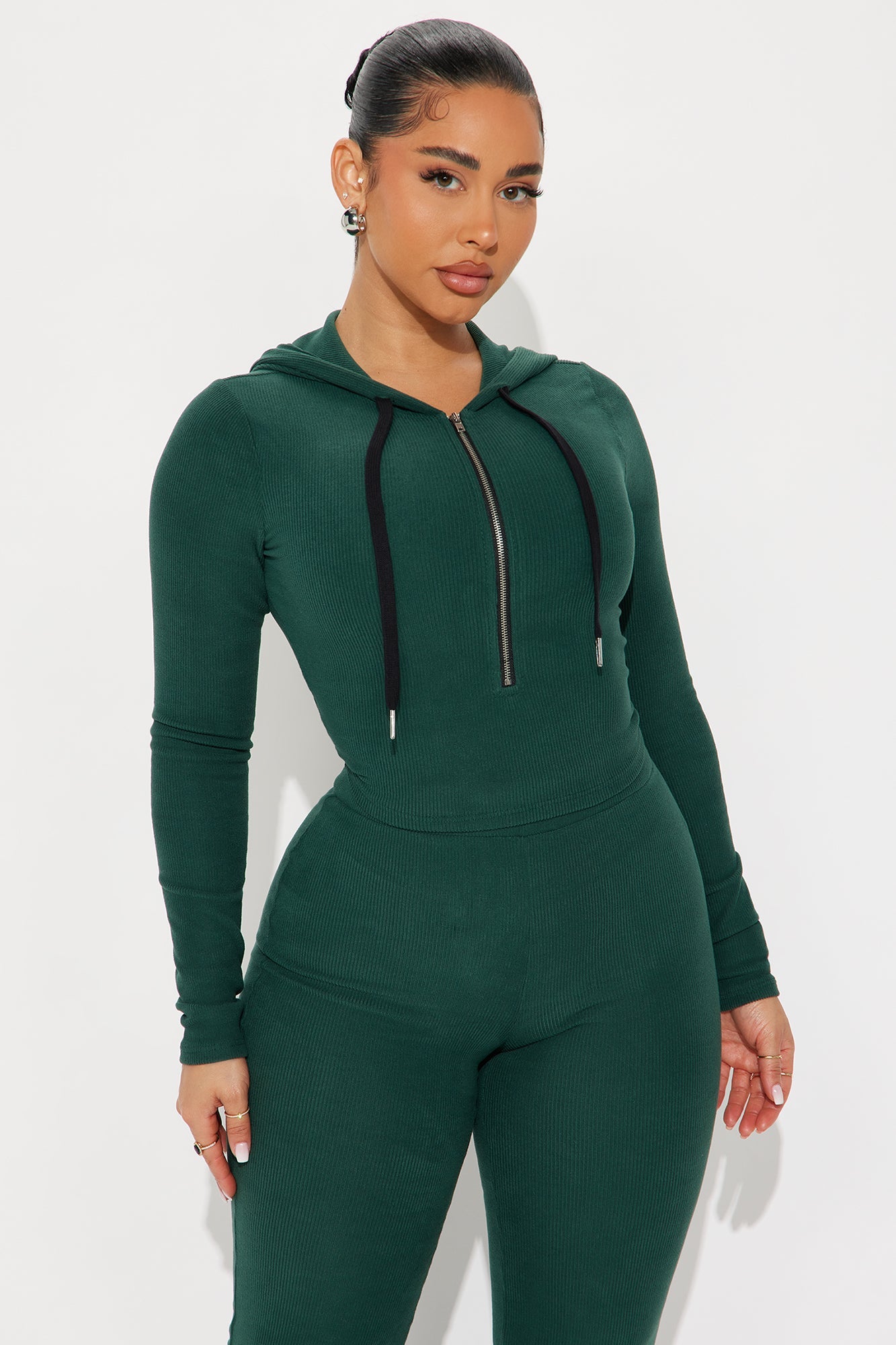 On To Go Hoodie Pant Set - Hunter Green