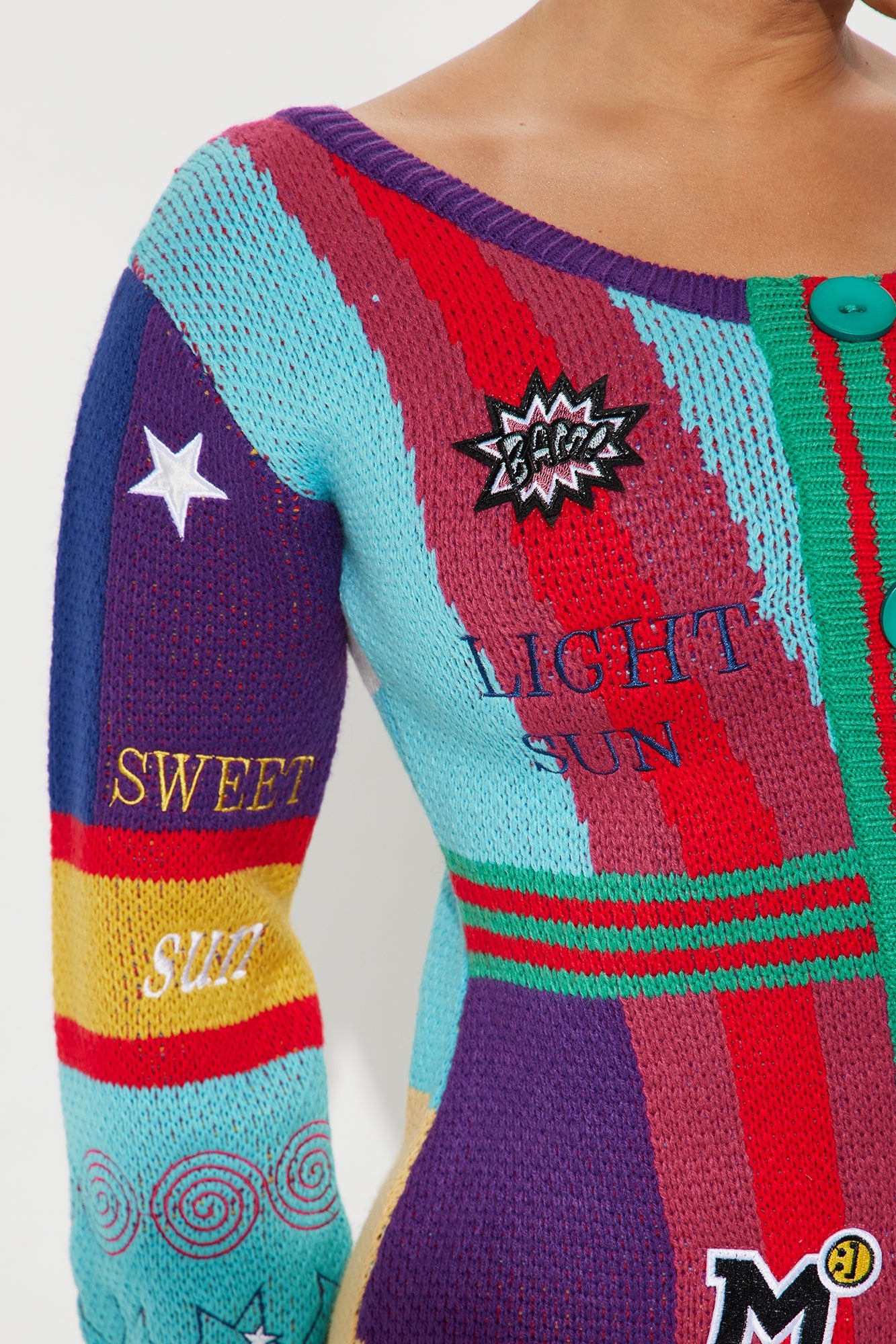 Wild West Sweater Mini Dress - Multi Color