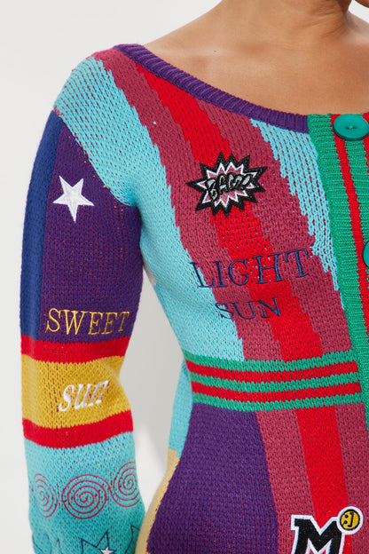 Wild West Sweater Mini Dress - Multi Color