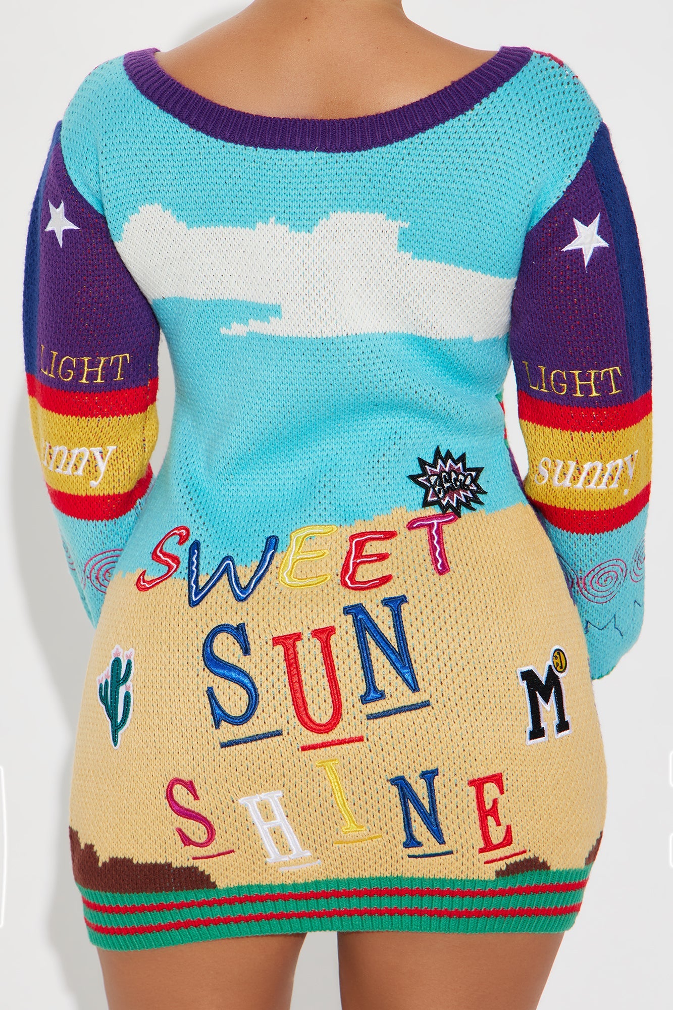 Wild West Sweater Mini Dress - Multi Color