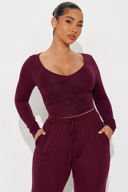 Everyday Chill Pant Set - Burgundy