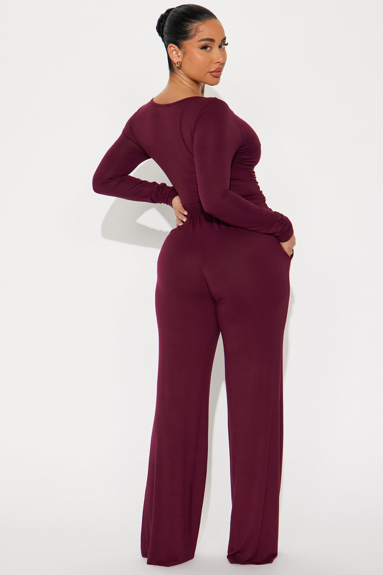 Everyday Chill Pant Set - Burgundy