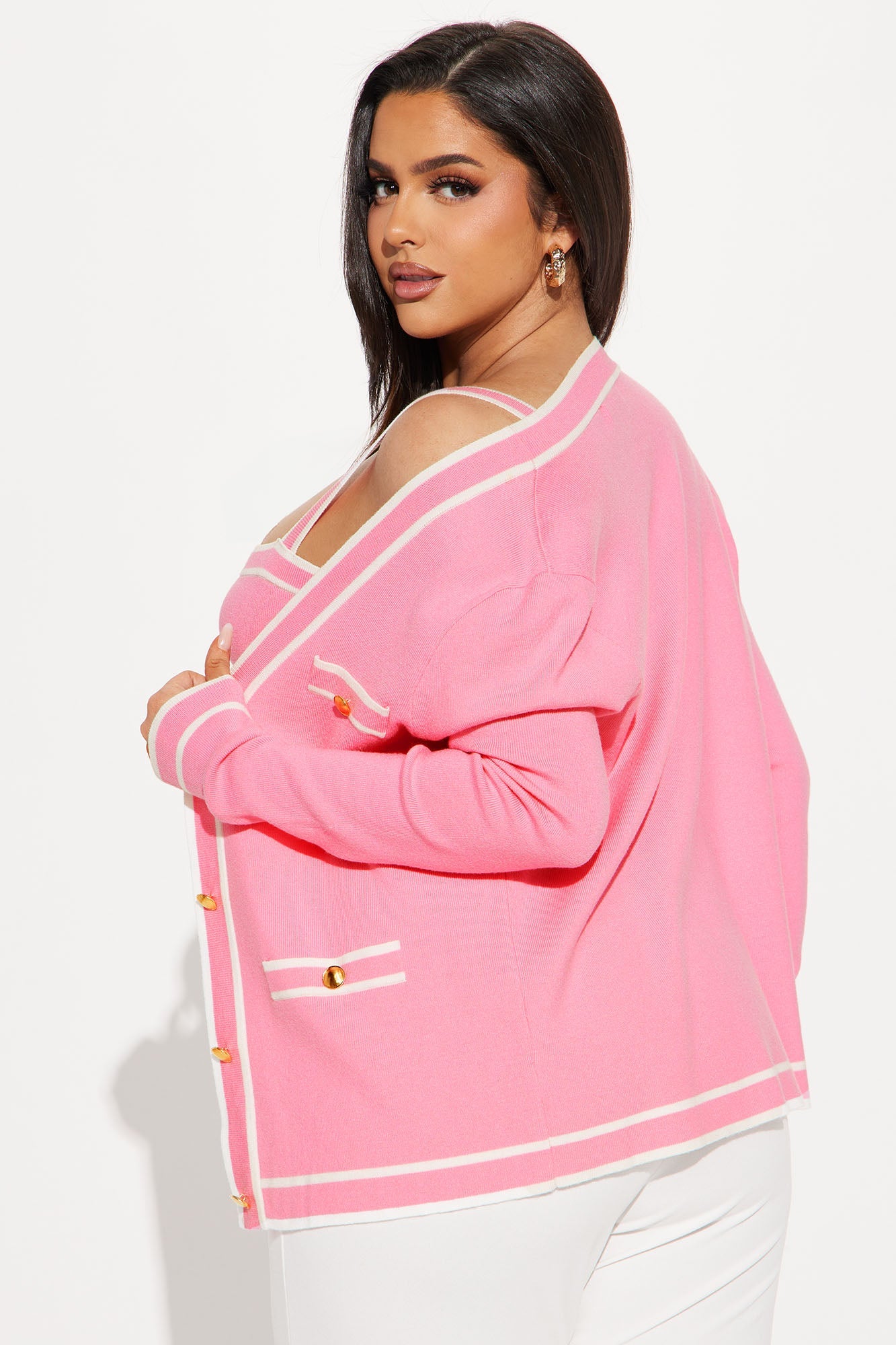 Lunch In Paris 2 Piece Sweater - Pink/combo