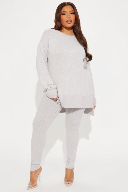 The Perfect Cozy Legging Set - Heather Grey