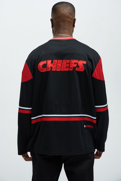 Chiefs Hat Trick Hockey Top - Black/Red