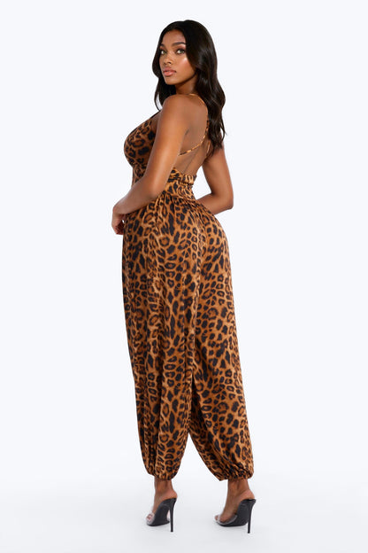Lea Leopard Balloon Leg Jumpsuit - Leopard