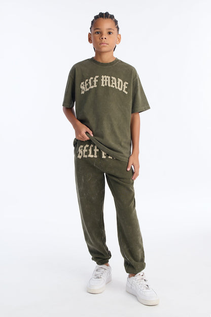 Mini Self Made Oversized Short Sleeve Tee - Olive