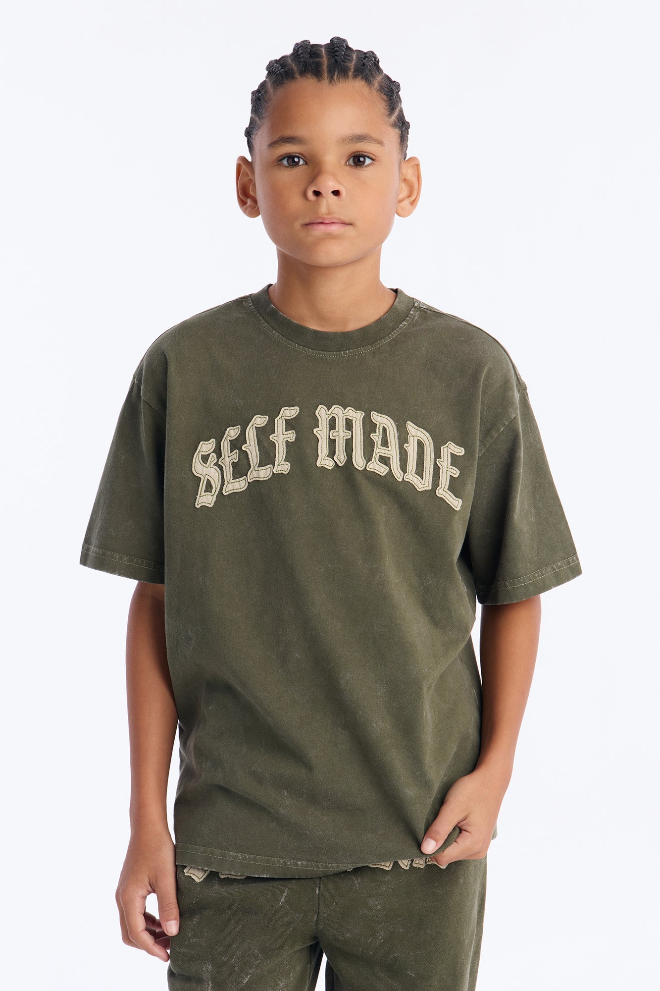 Mini Self Made Oversized Short Sleeve Tee - Olive