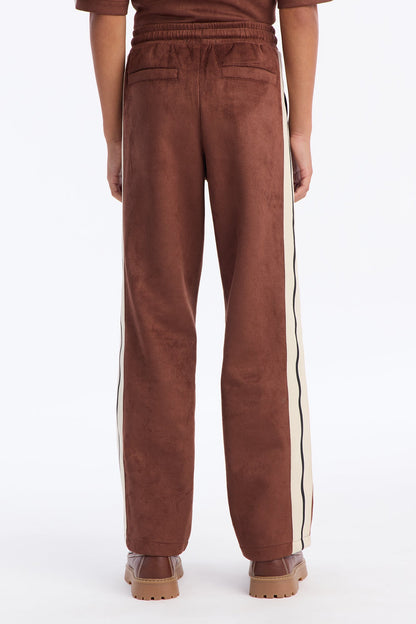 Mini Straight Faux Suede Pant - Brown