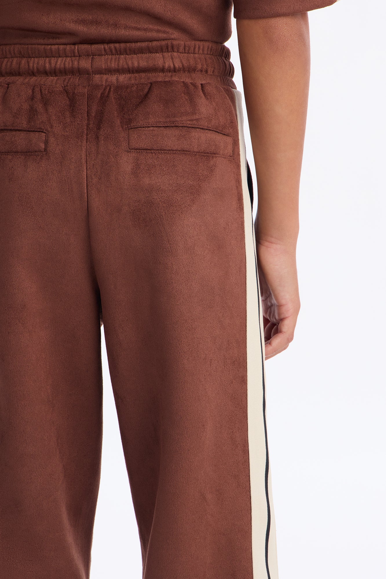 Mini Straight Faux Suede Pant - Brown