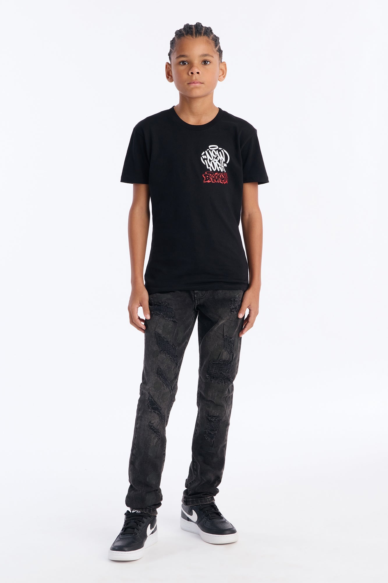 Mini Only In Brooklyn Front/Back Short Sleeve Tee - Black