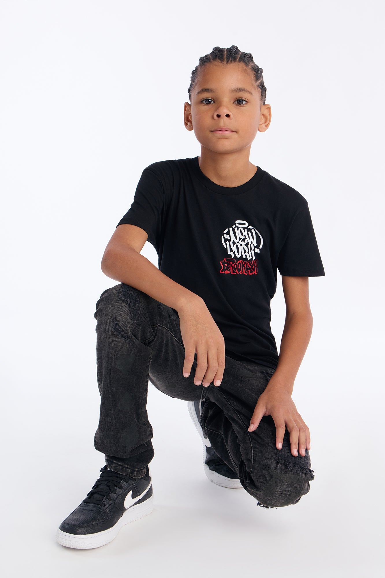 Mini Only In Brooklyn Front/Back Short Sleeve Tee - Black