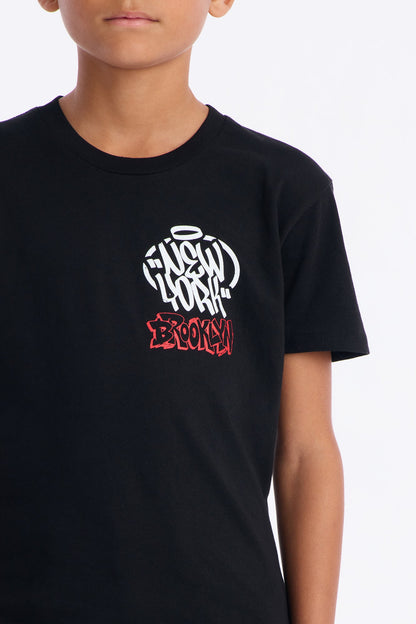 Mini Only In Brooklyn Front/Back Short Sleeve Tee - Black