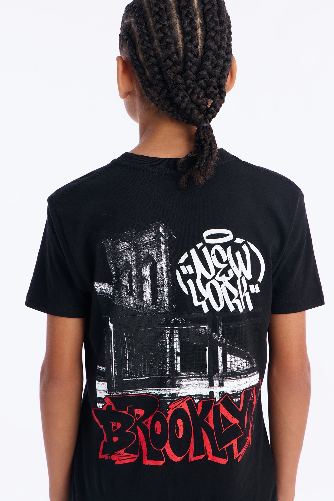 Mini Only In Brooklyn Front/Back Short Sleeve Tee - Black