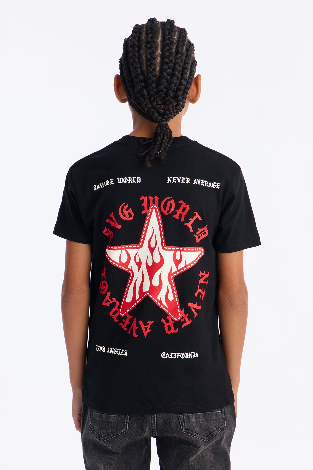 Mini Savage World Front/Back Short Sleeve Tee - Black