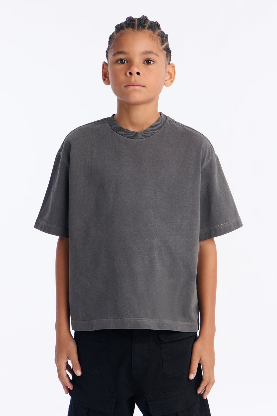 Mini Boxy Heavyweight Tee 240GSM - Black Wash