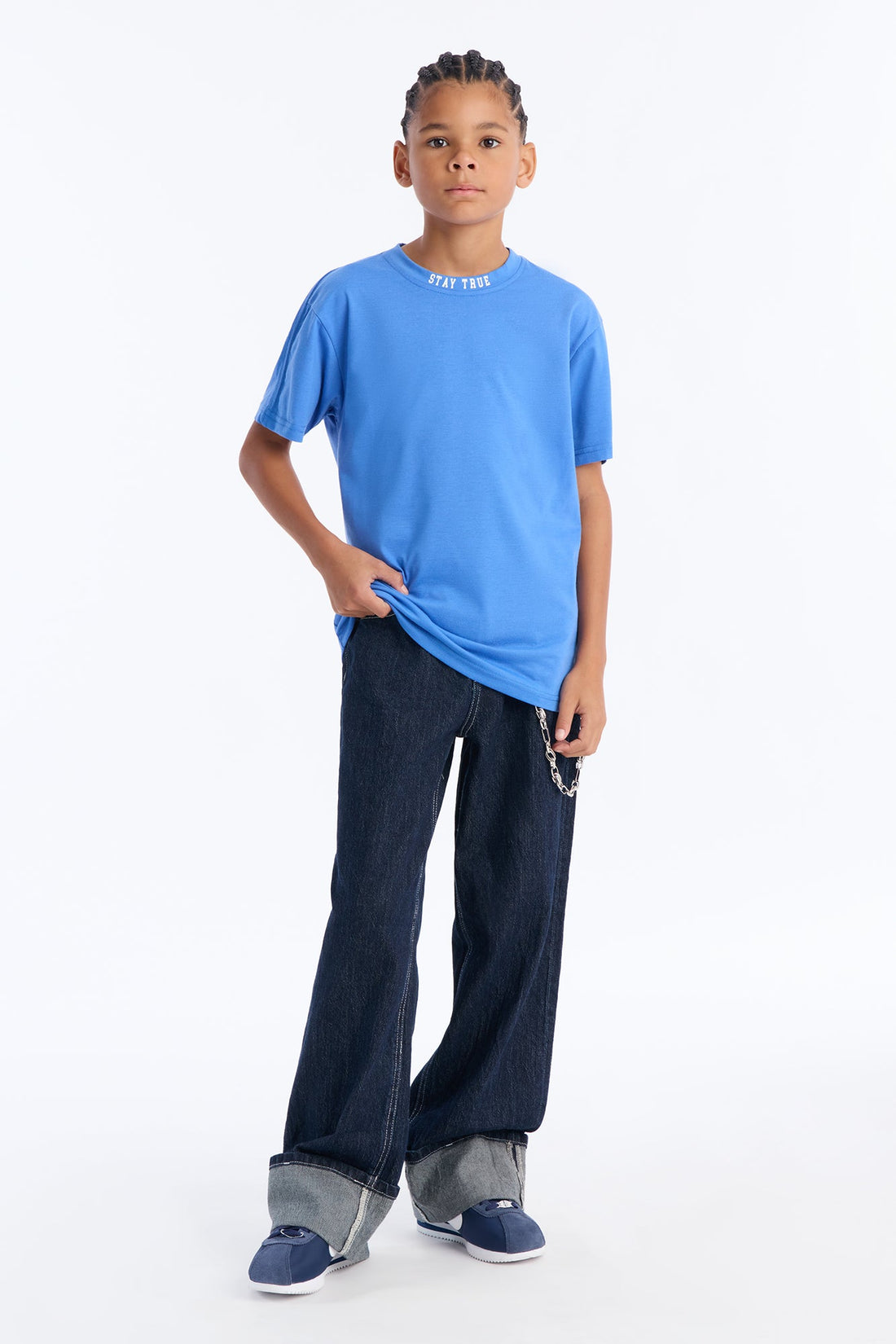 Mini Always Stay True Short Sleeve Front/Back Tee - Royal