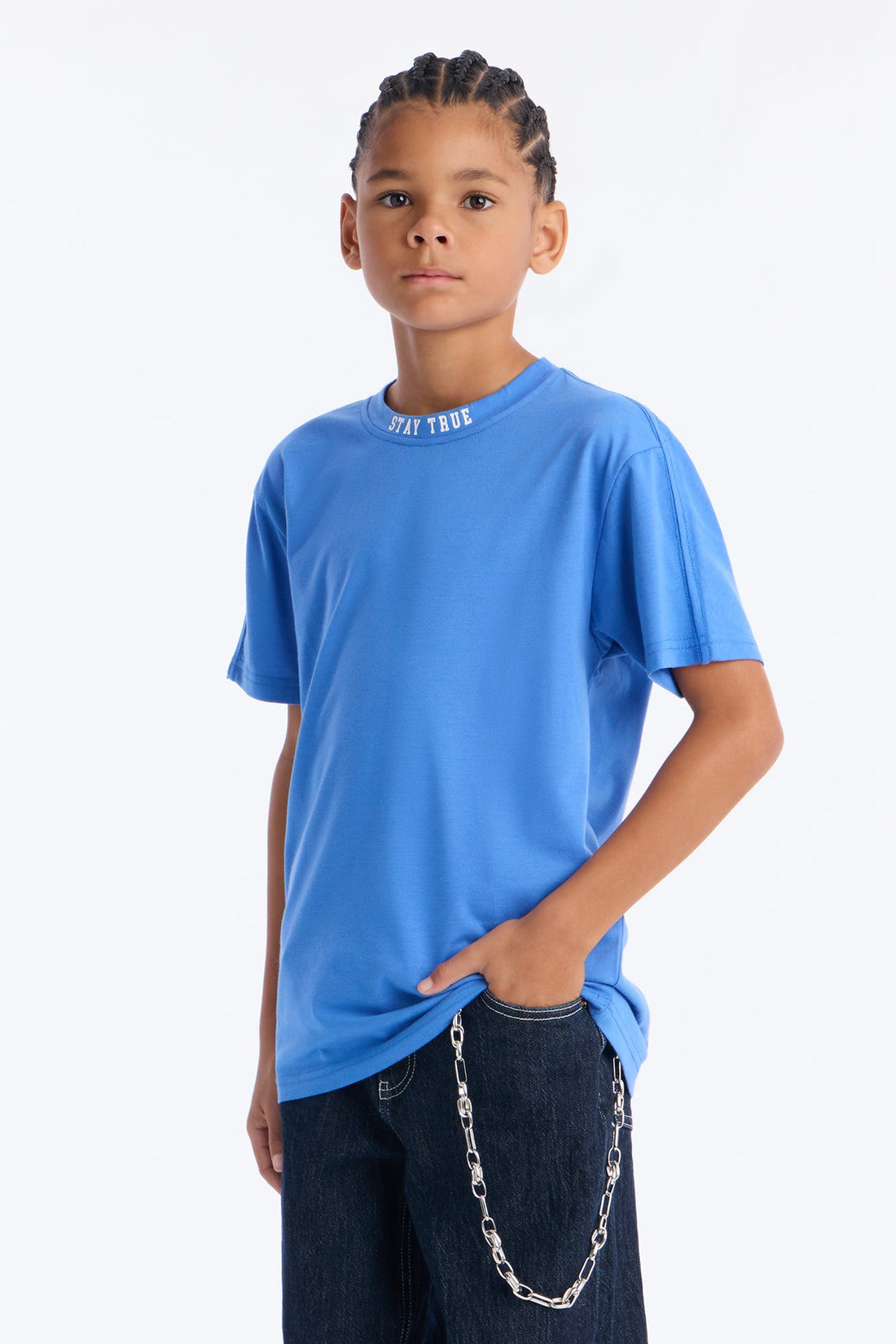 Mini Always Stay True Short Sleeve Front/Back Tee - Royal