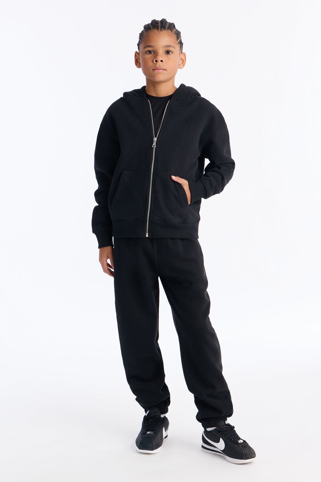 Mini 410 Oversized Zip Hoodie - Black