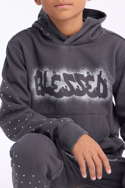 Mini Blessed Every Day Pullover Hoodie - Grey