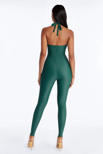 Lead The Way Halter Jumpsuit - Hunter