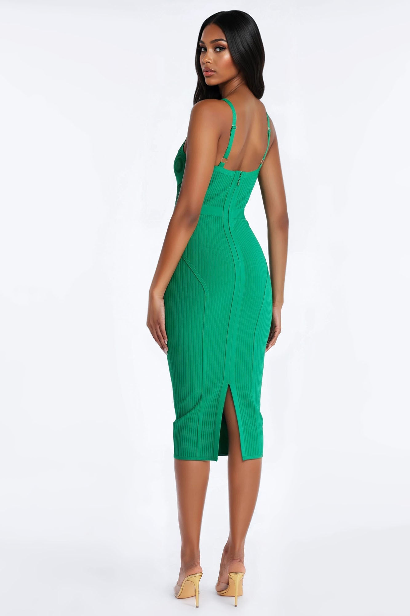 Misty Bandage Midi Dress - Kelly Green