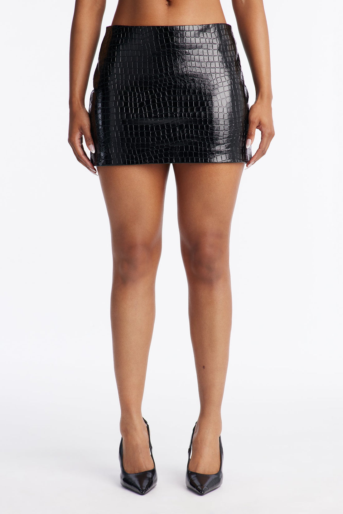 Gianna Faux Leather Mini Skirt - Black