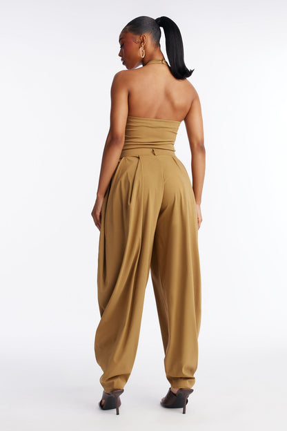 Alyssia Balloon Leg Jumpsuit - Taupe