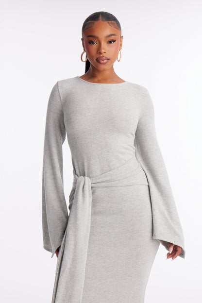 Tabitha Sweater Maxi Dress - Grey